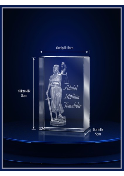 3D Kristal Adalet Heykeli modelleri