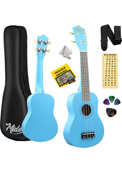 UKX-233BL Mavi Concert Ukulele (Askı Çanta Metod Pena)
