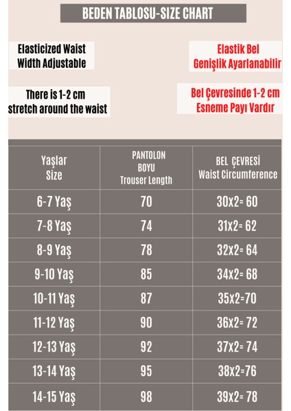 Çocuk Unisex Kız/erkek Beli Lastikli Dar Paça Pamuklu Gabardin Kumaş Lacivert Okul PANTOLONU-PNT-2023