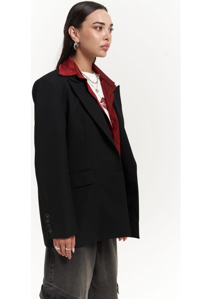 Catroux Gömlek Yaka Detaylı Siyah Blazer modelleri