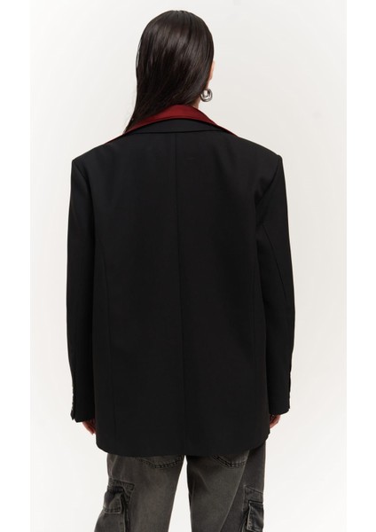 Catroux Gömlek Yaka Detaylı Siyah Blazer fırsatları