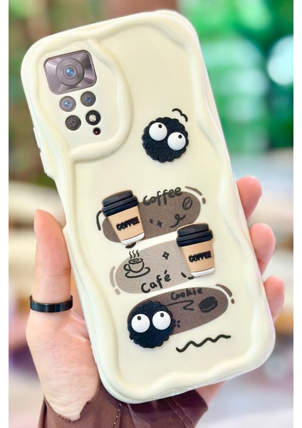Redmi Note 11 Pro /12 Pro 4g Kahve Kurabiye Desenli 3 Boyutlu Şirin Parlak Tasarım Cookie Kılıf