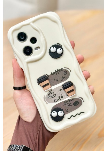 Redmi Note 12 Pro 5g Kahve Kurabiye Desenli 3 Boyutlu Şirin Parlak Tasarım Cookie Kılıf