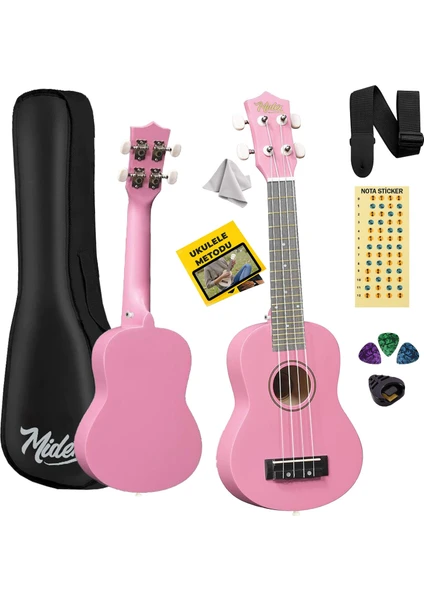 UKX-233PK Pembe Concert Ukulele (Askı Çanta Metod Pena)