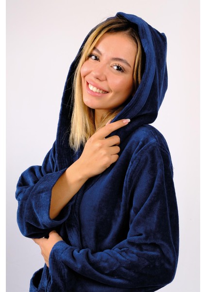 %100 Organik Pamuk Kapüşonlu Ekstra Yumuşak Kadın Bornoz fırsatları
