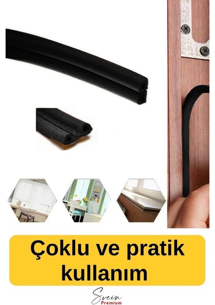 Kapı ve Pencere Soğuk Izolasyon Bandı Fitili Kendinden Yapışkanlı Kauçuk Yalıtım Bant 2X10 = 20 mt