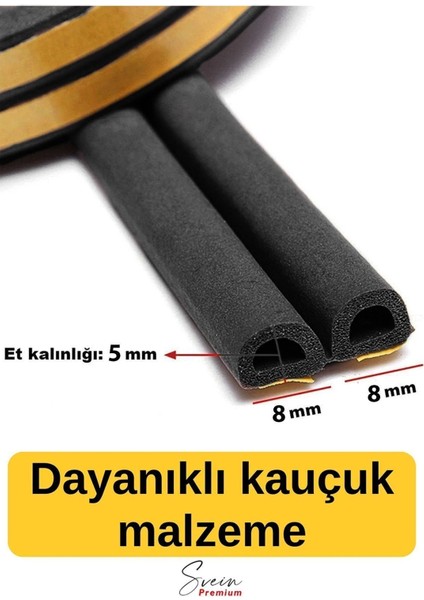 Kapı ve Pencere Soğuk Izolasyon Bandı Fitili Kendinden Yapışkanlı Kauçuk Yalıtım Bant 2X10 = 20 mt