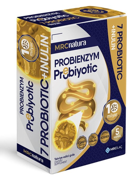 Probıenzym Probiyotik (10 Milyar) Inulın (Prebiyotik) 5 Kapsül