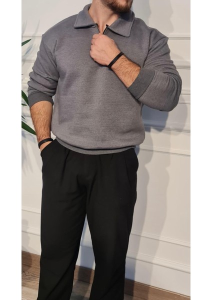 Yarım Fermuarlı Sweatshirt