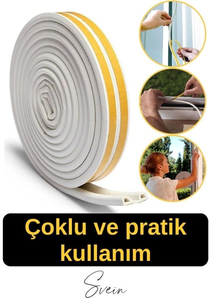 Pvc Doğrama Pencere Fitili Izolasyon Bandı Kendinden Yapışkanlı Beyaz Kauçuk Yalıtım Bant 2X10=20 mt