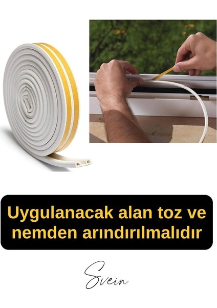 Pvc Doğrama Pencere Fitili Izolasyon Bandı Kendinden Yapışkanlı Beyaz Kauçuk Yalıtım Bant 2X10=20 mt