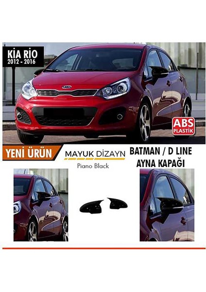 Kia Rio Batman Yarasa Ayna Kapağı Sinyalli Piano Black 2012-2016 Ve Montaj Bandı