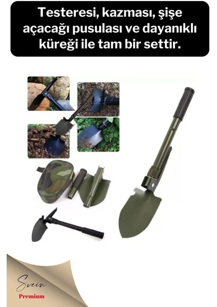 Profesyonel Çelik Katlanır Taşınabilir Pratik Kamp Kazma Kürek ve Kesme Aleti Seti Orcamp Kazkürkes indirimleri