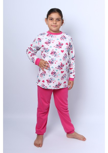 Kız Çocuk Pijama Takımı Baskılı Ribanalı C50