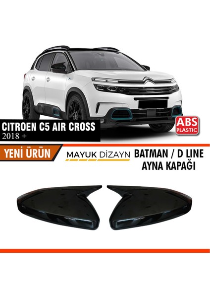 Citroen C5 Aircross (2018+) Batman Yarasa Ayna Kapağı + Montaj Bandı --Mayuk Dizayn--