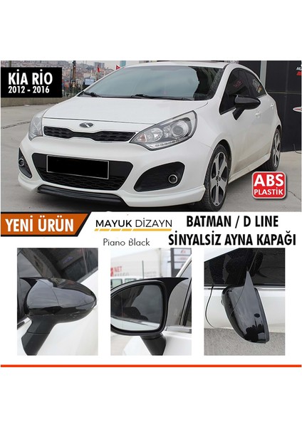 Rio Batman Yarasa Ayna Kapağı Sinyalsiz Piano Black / 2012 - 2016 Ve Montaj Bandı