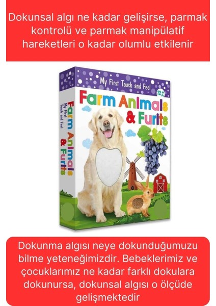 Premium Kutulu Eğitici Öğretici Farm Animals Çiftlik Hayvanları ve Meyveler El Göz Koordinasyon Oyun