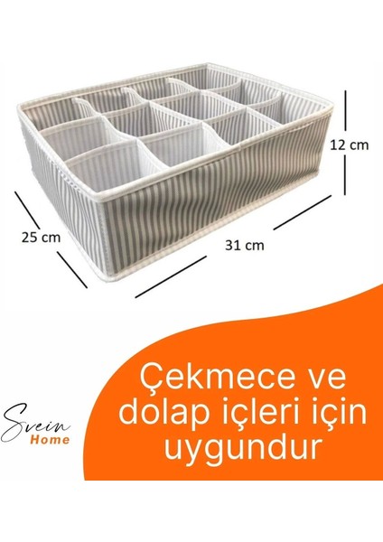 12 Bölmeli Çekmece İçi Düzenleyici Çok Amaçlı Pratik Takı Çorap Kravat Eşarp Gardrop Organizer Kutu fiyatları