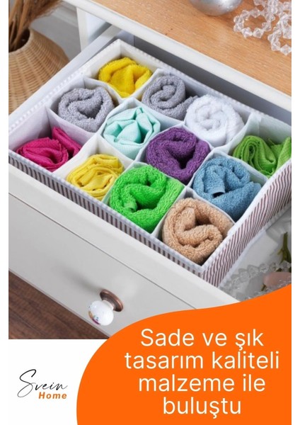 12 Bölmeli Çekmece İçi Düzenleyici Çok Amaçlı Pratik Takı Çorap Kravat Eşarp Gardrop Organizer Kutu fırsatları