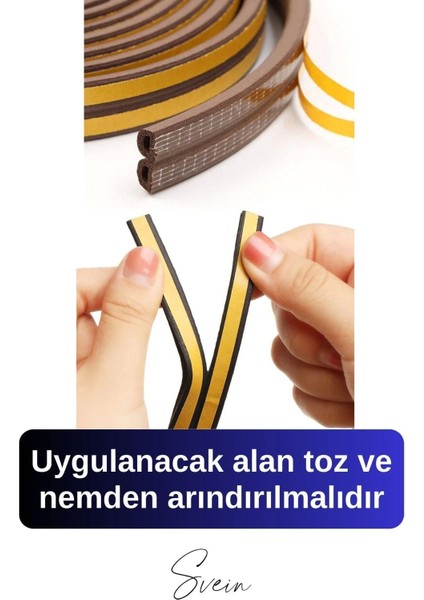 Kapı Pencere Fitili Soğuk Izolasyon Bandı Kendinden Yapışkanlı Güçlü Kauçuk Yalıtım Bant 2X10=20 mt