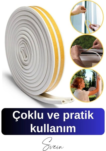 Kapı Pencere Fitili Soğuk Izolasyon Bandı Kendinden Yapışkanlı Güçlü Kauçuk Yalıtım Bant 2X10=20 mt