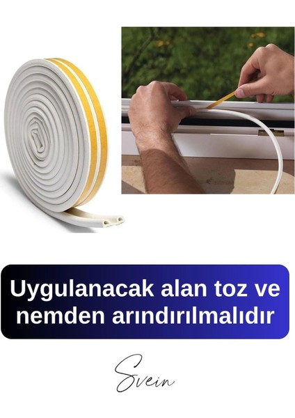 Kapı Pencere Fitili Soğuk Izolasyon Bandı Kendinden Yapışkanlı Güçlü Kauçuk Yalıtım Bant 2X10=20 mt