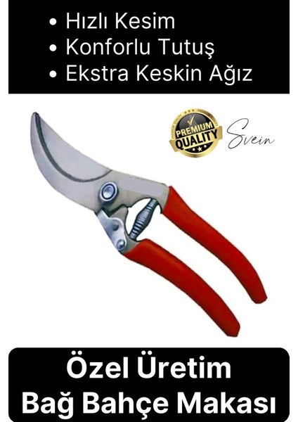 Özel Üretim Bağ Ağaç Budama Makası Üzüm Bahçe Çiçek Gül Bitki Narenciye Eğri Dal Kesme Aleti