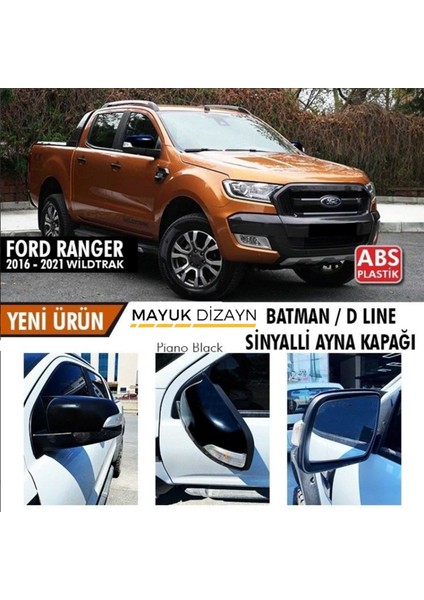 Ford Ranger T6 2016-2021 Batman Yarasa Ayna Kapağı --Mayuk Dizayn--