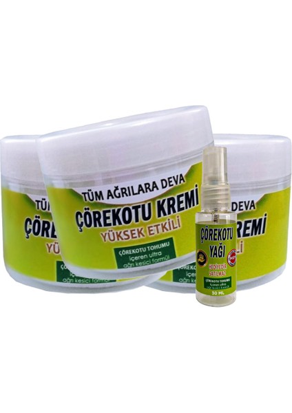 Çörek Otu Tohum Kremi 3lü 100 ml Orta Boy CRK:041 + ile Yanında Hediye30 ml Çörek Otu Yağı