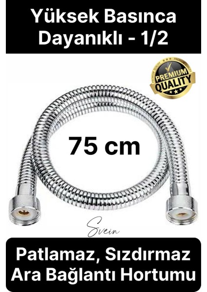 75 cm Kısa Tepe Ara Duş Hortumu Spiral Robot Ara Bağlantı Örgülü Dayanıklı Kopmaz Patlamaz Sızdırmaz