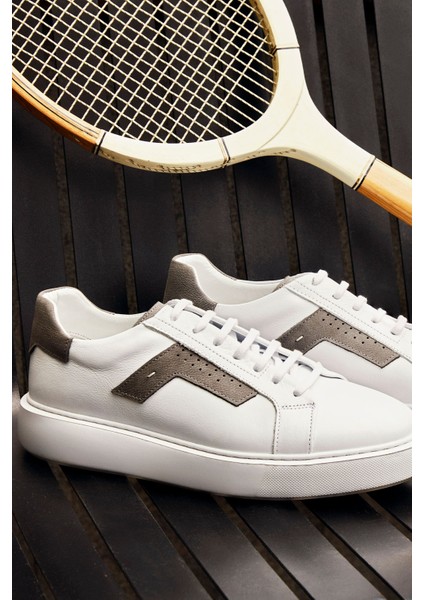 %100 Deri Rahat Taban Sneaker Spor Ayakkabı