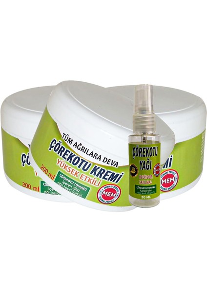 Çörek O+ 45 Tlu Bakım Kremi 3tane 200 ml Green Box Relax Büyük Boy CRK:043 + Yanında 30 ml Çörek Otu Yağı