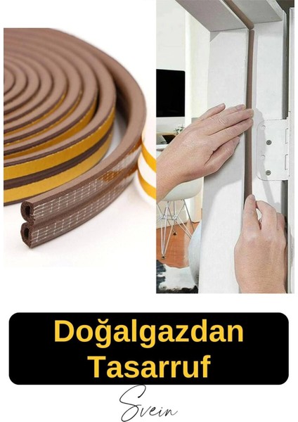 Pvc Doğrama Pencere Fitili Izolasyon Bandı Kendinden Yapışkanlı Kahve Kauçuk Yalıtım Bant 2X10=20 mt