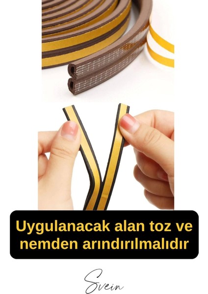 Pvc Doğrama Pencere Fitili Izolasyon Bandı Kendinden Yapışkanlı Kahve Kauçuk Yalıtım Bant 2X10=20 mt