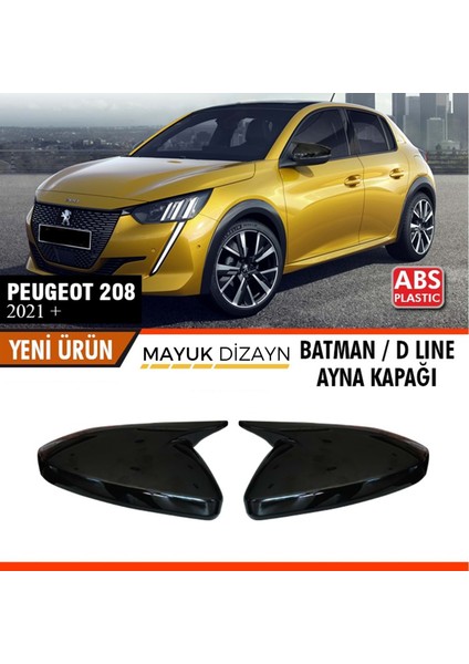 Peugeot 208 (2021+) Batman Yarasa Ayna Kapağı + Montaj Bandı --Mayuk Dizayn--