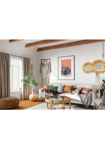 Yeşil Botanik Sanatı - Dijital Baskılı Modern Çerçeveli Tablo modelleri