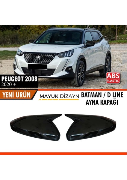 Peugeot 2008 (2020+) Batman Yarasa Ayna Kapağı + Montaj Bandı --Mayuk Dizayn--