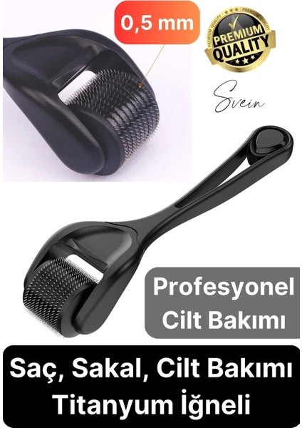 Profesyonel Cilt Bakımı Derma Roller Titanyum Iğneli Saç Derisi Sakal Uzatma Büyütme Bıyık Çıkartma