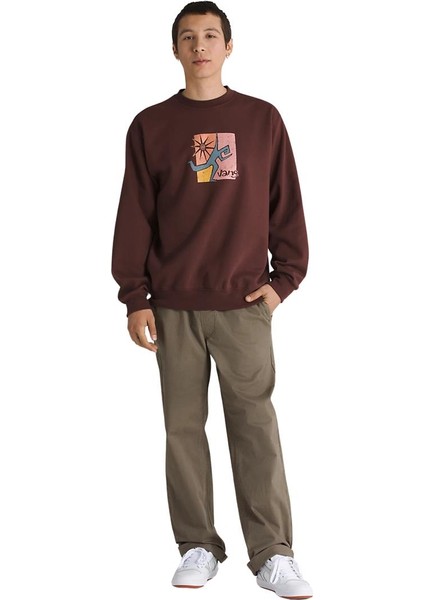 Style Guy Loose Crew Erkek Kahverengi Sweatshirt fırsatları