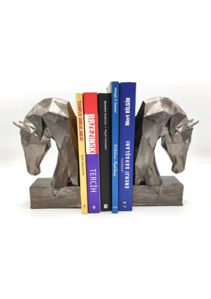 Metalik Kitap Tutucu At Heykeli
