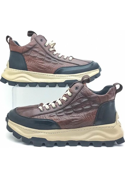 24K542 Erkek Sneaker Spor Ayakkabı-Kahverengi fırsatları