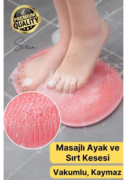 Vantuzlu Silikon Banyo Duş Fırçası Ayak Masaj Pedi Sırt Kesesi Vücut Yıkama Lifi Renkli Peeling