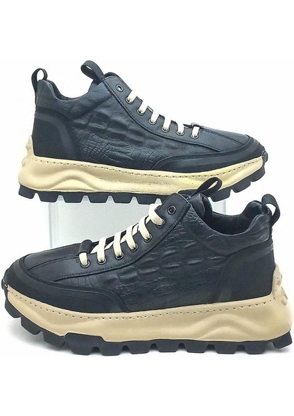 24K542 Erkek Sneaker Spor Ayakkabı-Siyah