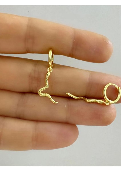 Yılan Sallantılı 1 Adet Helix Kıkırdak Lobe Uyumlu Halka Piercing Küpe