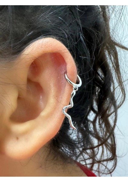 Yılan Sallantılı 1 Adet Helix Kıkırdak Lobe Uyumlu Halka Piercing Küpe