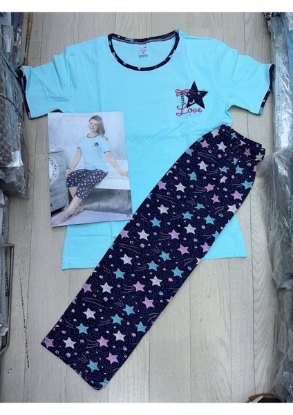 Yıldız Love Desen Penye Kapri Pijama Takımı- Xxl Beden fiyatları