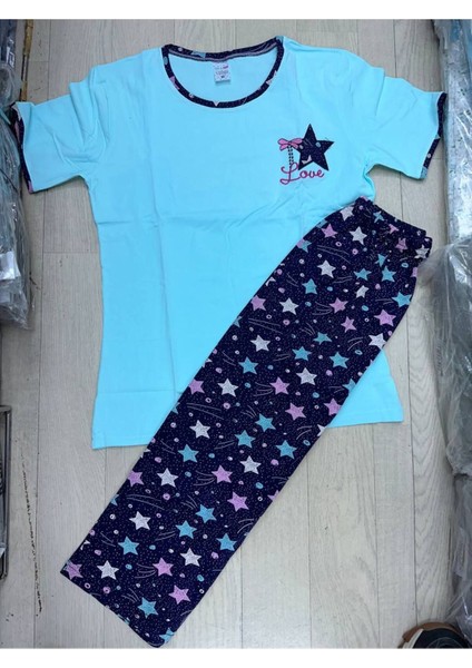 Yıldız Love Desen Penye Kapri Pijama Takımı- Xxl Beden modelleri