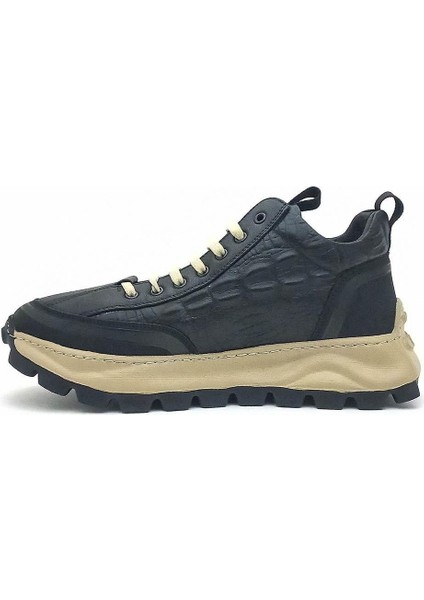 24K542 Erkek Sneaker Spor Ayakkabı-Siyah
