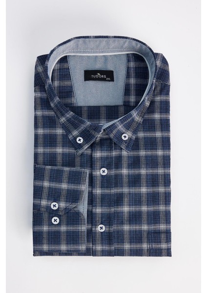 Erkek Big Size Büyük Beden Pamuklu Kareli Düğmeli Yaka Gömlek fiyatları