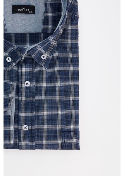 Erkek Big Size Büyük Beden Pamuklu Kareli Düğmeli Yaka Gömlek fırsatları